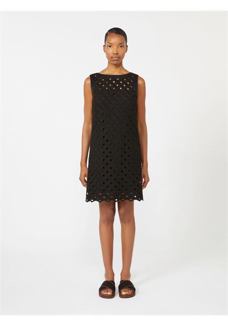 Abito ad A in jersey macramé - Nero MAX MARA beachwear | BCHPESI002